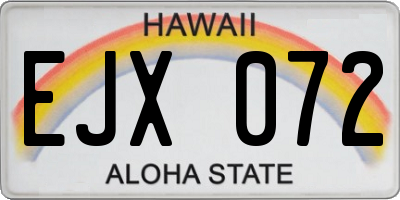 HI license plate EJX072