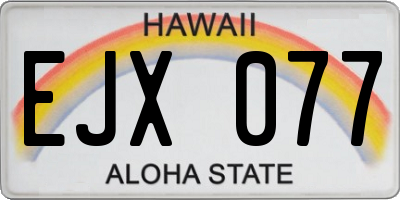 HI license plate EJX077