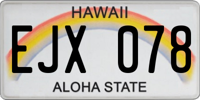 HI license plate EJX078