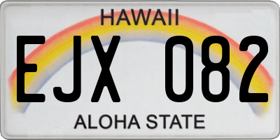 HI license plate EJX082