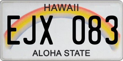 HI license plate EJX083