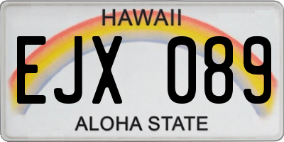 HI license plate EJX089