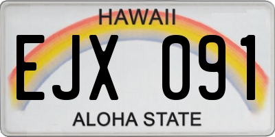 HI license plate EJX091