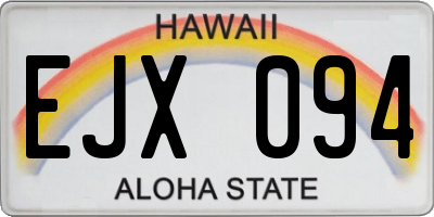 HI license plate EJX094
