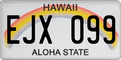 HI license plate EJX099