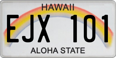HI license plate EJX101