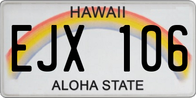 HI license plate EJX106