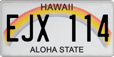 HI license plate EJX114