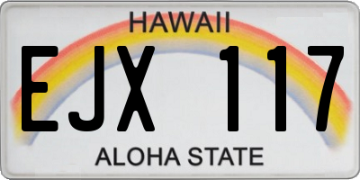 HI license plate EJX117