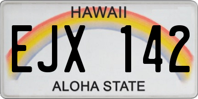 HI license plate EJX142