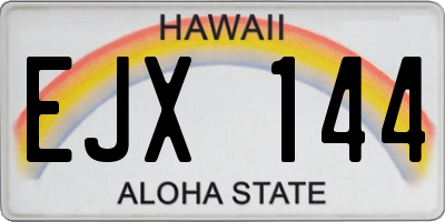 HI license plate EJX144