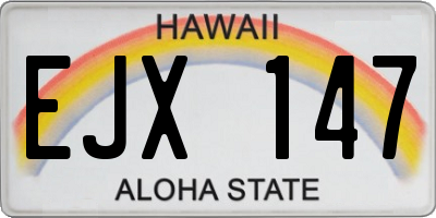 HI license plate EJX147