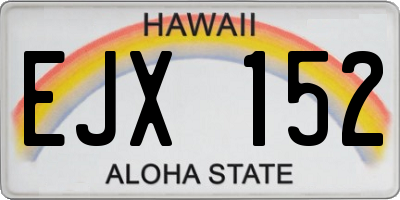 HI license plate EJX152
