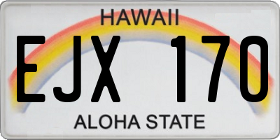 HI license plate EJX170