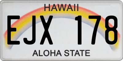HI license plate EJX178