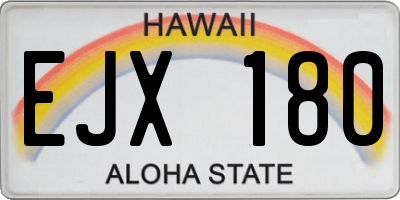 HI license plate EJX180