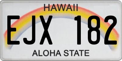 HI license plate EJX182