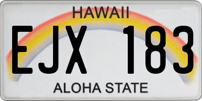 HI license plate EJX183