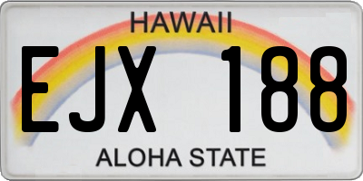 HI license plate EJX188