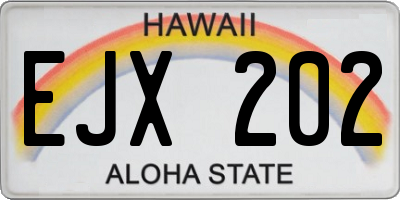 HI license plate EJX202