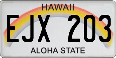 HI license plate EJX203