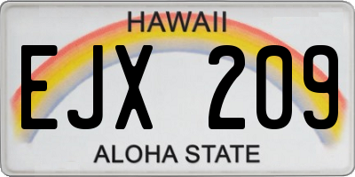 HI license plate EJX209