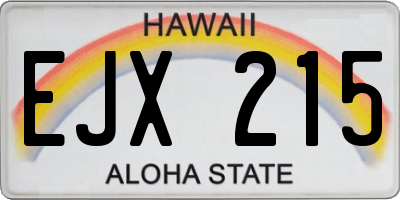 HI license plate EJX215