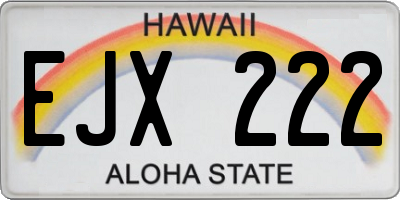 HI license plate EJX222