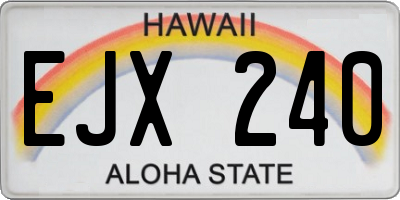 HI license plate EJX240