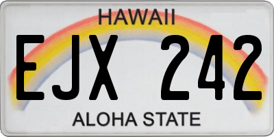 HI license plate EJX242