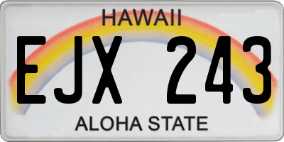 HI license plate EJX243