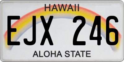 HI license plate EJX246