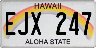 HI license plate EJX247
