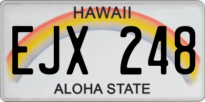 HI license plate EJX248