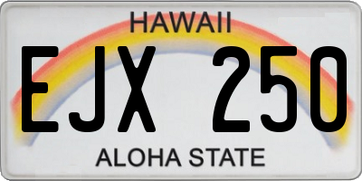 HI license plate EJX250