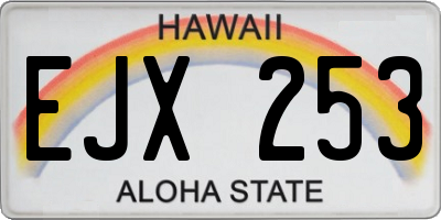 HI license plate EJX253