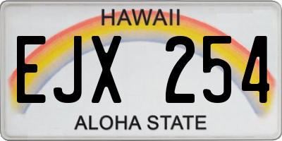 HI license plate EJX254