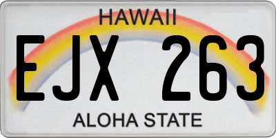 HI license plate EJX263