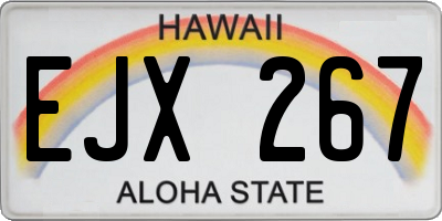 HI license plate EJX267