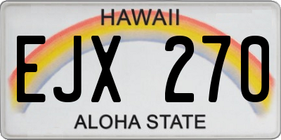 HI license plate EJX270