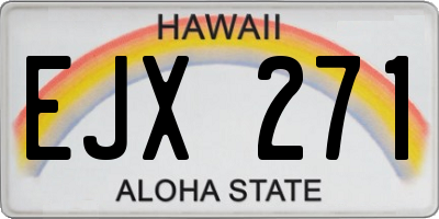 HI license plate EJX271
