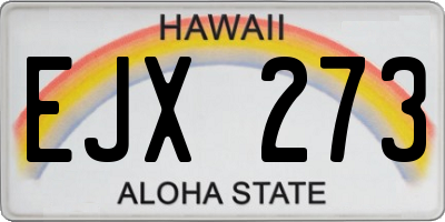HI license plate EJX273