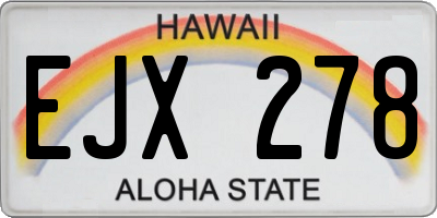 HI license plate EJX278