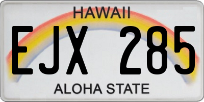 HI license plate EJX285