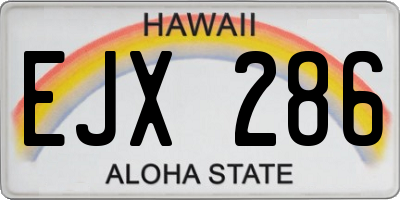 HI license plate EJX286