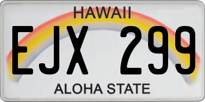 HI license plate EJX299