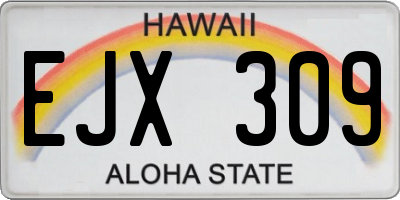 HI license plate EJX309