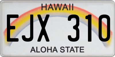 HI license plate EJX310