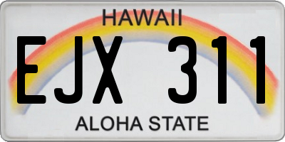 HI license plate EJX311