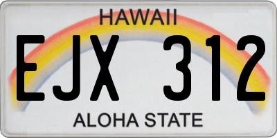HI license plate EJX312